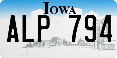 IA license plate ALP794