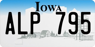 IA license plate ALP795