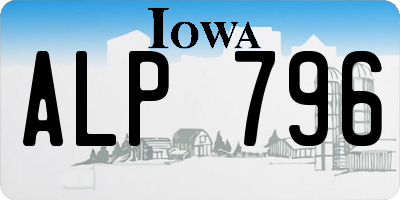 IA license plate ALP796