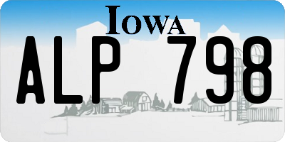 IA license plate ALP798