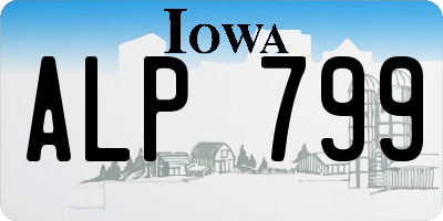 IA license plate ALP799