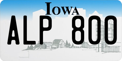 IA license plate ALP800