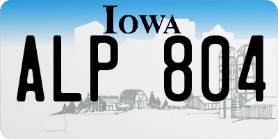 IA license plate ALP804