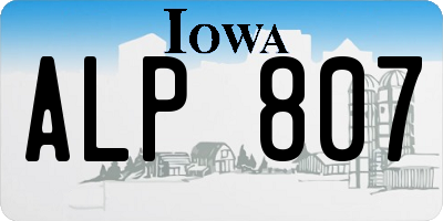 IA license plate ALP807