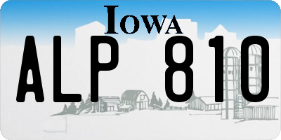 IA license plate ALP810