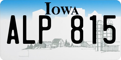 IA license plate ALP815