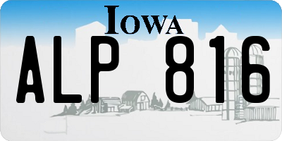 IA license plate ALP816