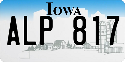 IA license plate ALP817