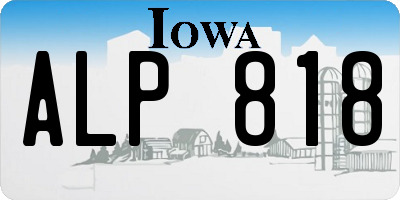 IA license plate ALP818