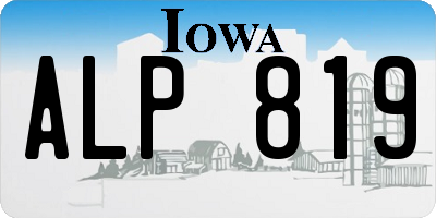IA license plate ALP819