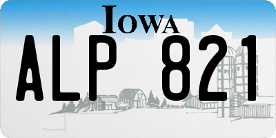 IA license plate ALP821