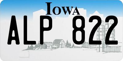 IA license plate ALP822