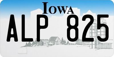 IA license plate ALP825