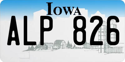 IA license plate ALP826