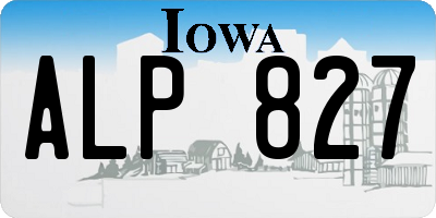 IA license plate ALP827