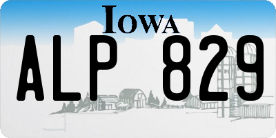 IA license plate ALP829