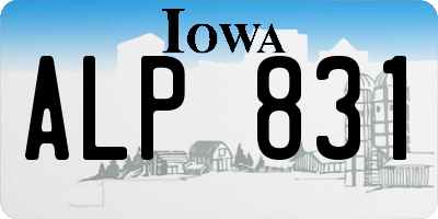 IA license plate ALP831