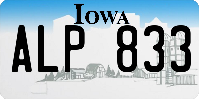 IA license plate ALP833