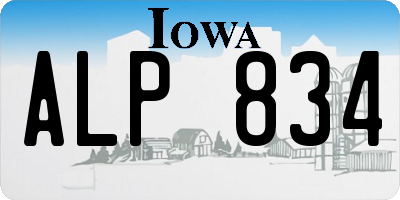 IA license plate ALP834