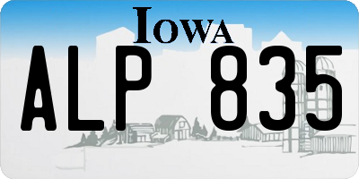 IA license plate ALP835