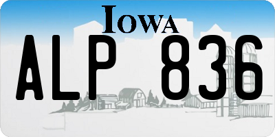IA license plate ALP836