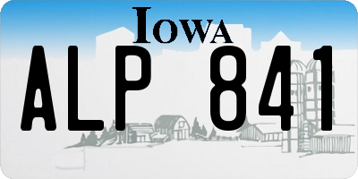 IA license plate ALP841
