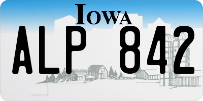 IA license plate ALP842