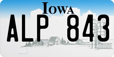 IA license plate ALP843