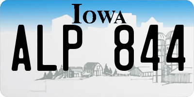 IA license plate ALP844