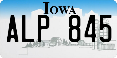 IA license plate ALP845