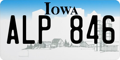 IA license plate ALP846
