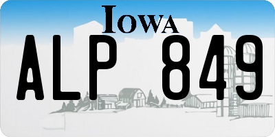 IA license plate ALP849