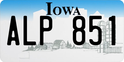 IA license plate ALP851