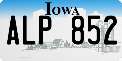 IA license plate ALP852