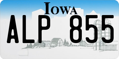 IA license plate ALP855