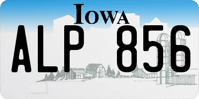 IA license plate ALP856