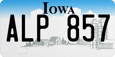 IA license plate ALP857