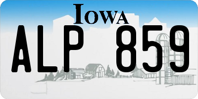 IA license plate ALP859