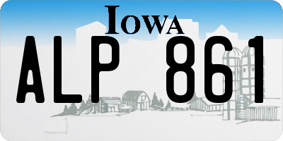 IA license plate ALP861