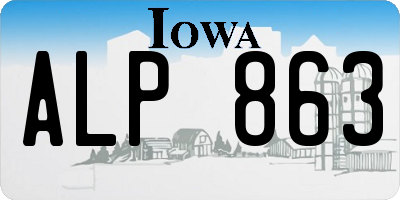IA license plate ALP863