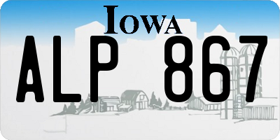 IA license plate ALP867