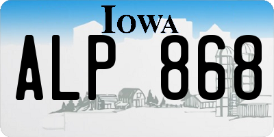 IA license plate ALP868