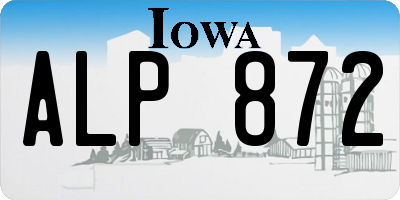 IA license plate ALP872