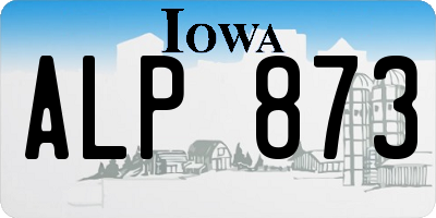 IA license plate ALP873