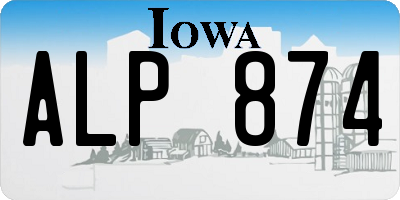 IA license plate ALP874