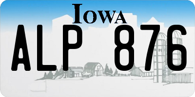 IA license plate ALP876