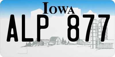 IA license plate ALP877