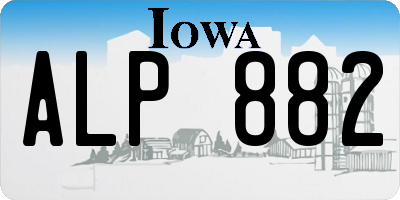 IA license plate ALP882