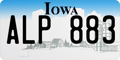 IA license plate ALP883