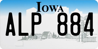 IA license plate ALP884